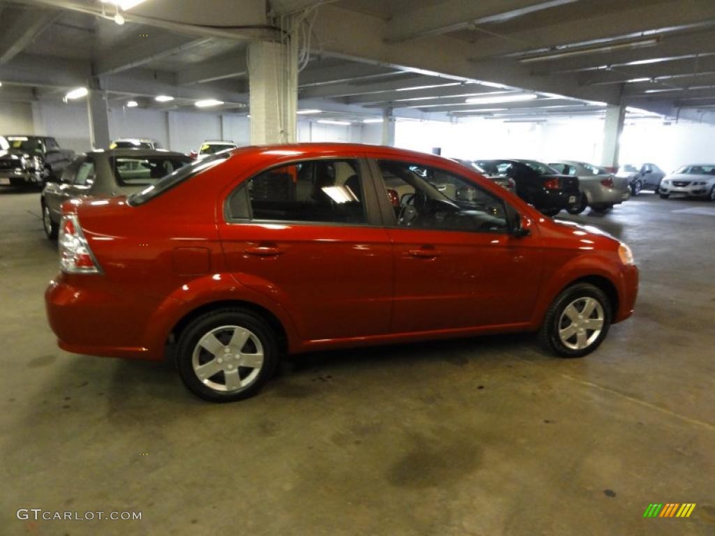 2010 Aveo LT Sedan - Sport Red / Charcoal photo #6
