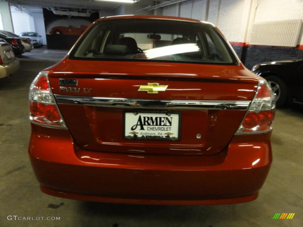 2010 Aveo LT Sedan - Sport Red / Charcoal photo #7