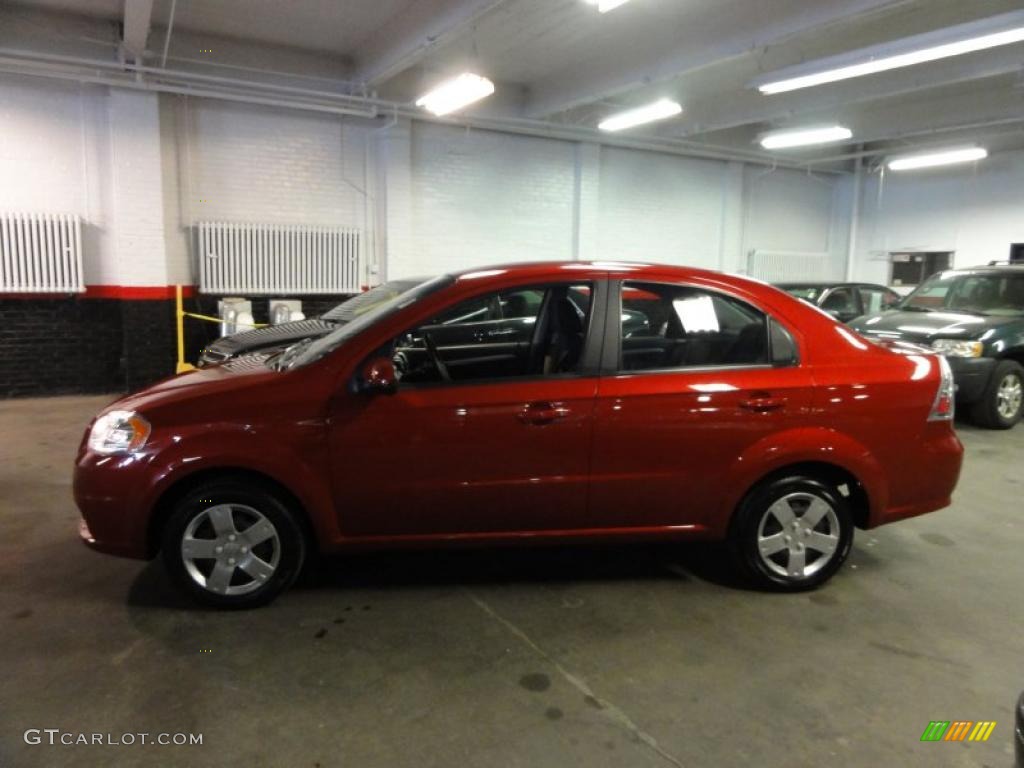 2010 Aveo LT Sedan - Sport Red / Charcoal photo #9