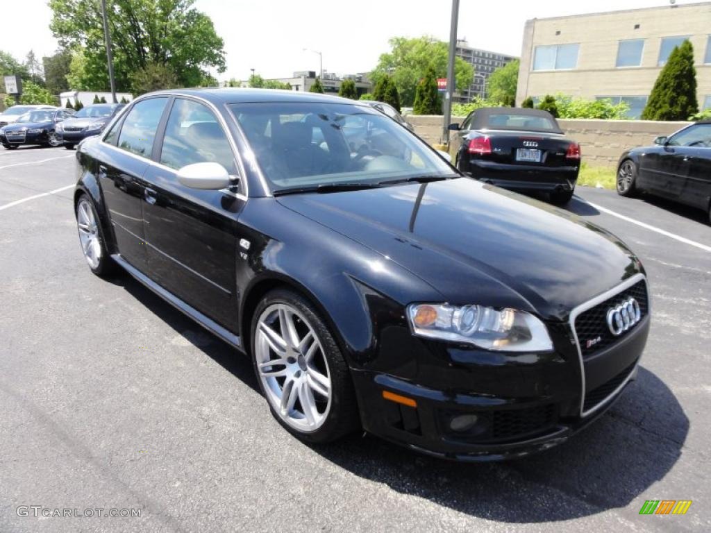 Phantom Black Pearl Effect 2007 Audi RS4 4.2 quattro Sedan Exterior Photo #49059117