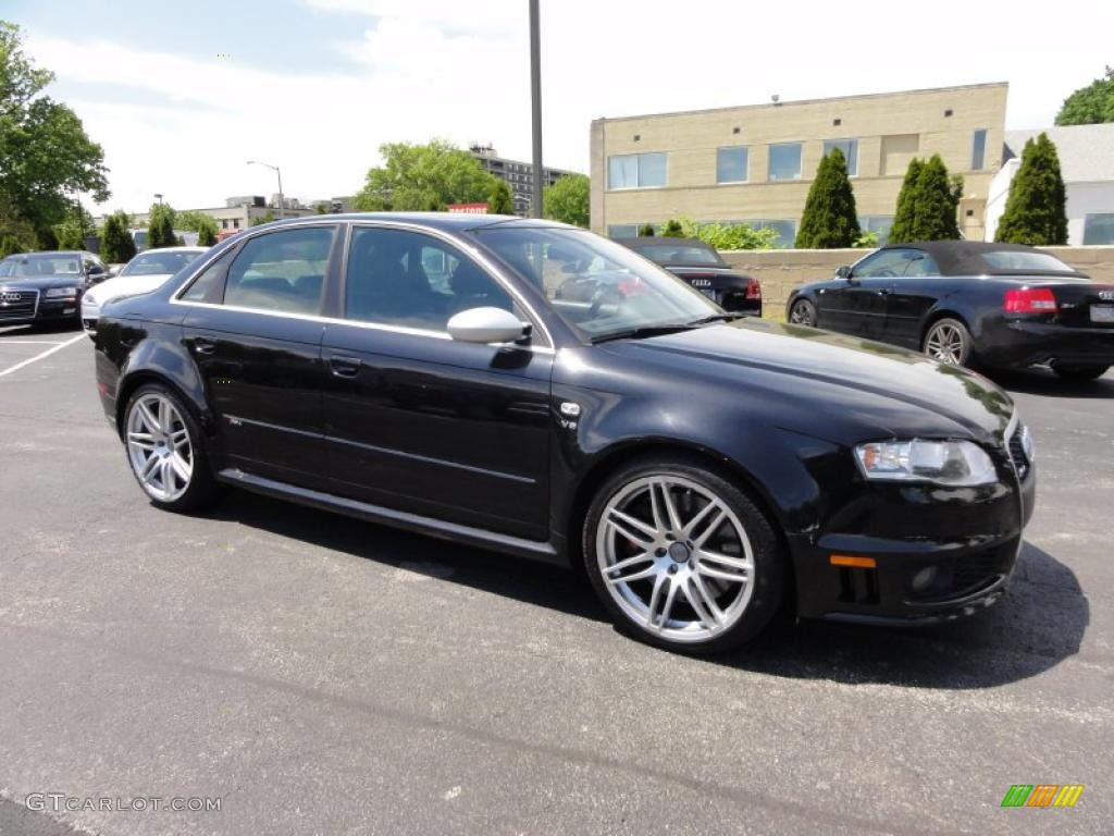 Phantom Black Pearl Effect 2007 Audi RS4 4.2 quattro Sedan Exterior Photo #49059150