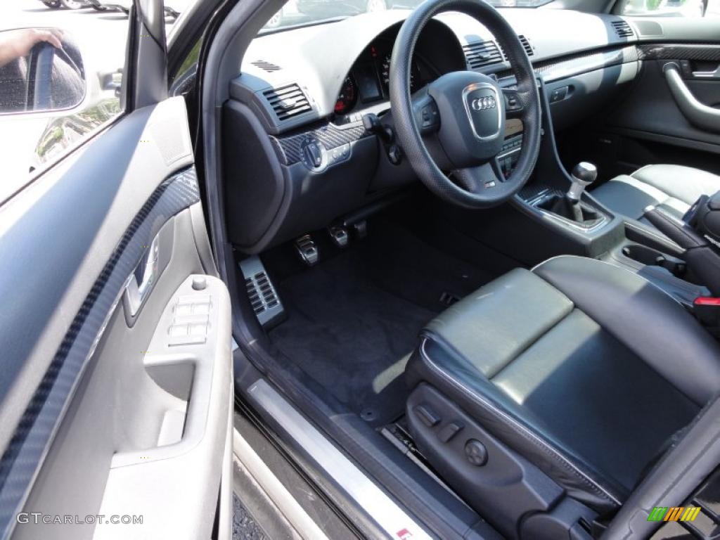 Black Interior 2007 Audi RS4 4.2 quattro Sedan Photo #49059257