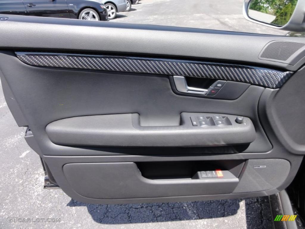 2007 Audi RS4 4.2 quattro Sedan Black Door Panel Photo #49059273