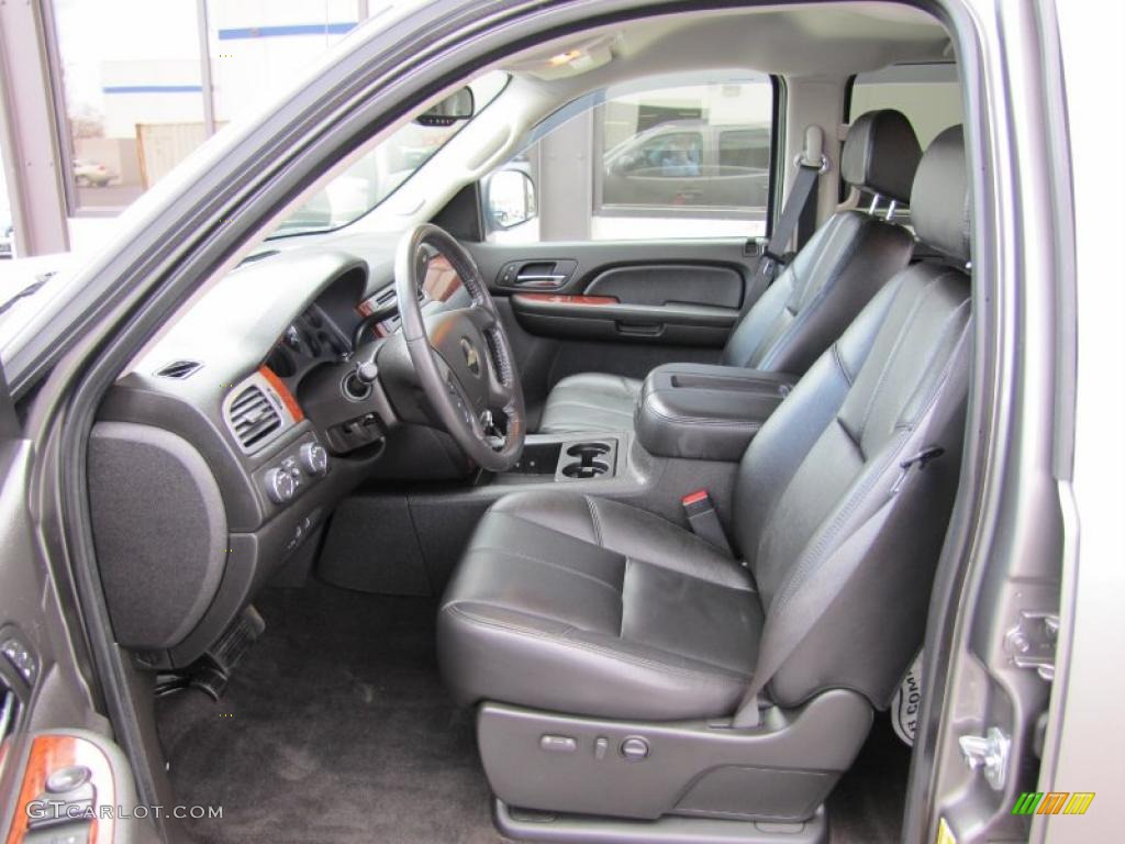 Ebony Interior 2009 Chevrolet Silverado 1500 LTZ Crew Cab 4x4 Photo #49059401