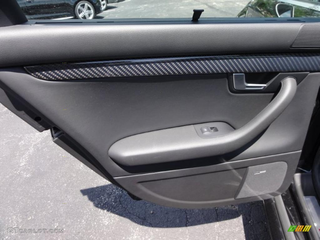 2007 Audi RS4 4.2 quattro Sedan Black Door Panel Photo #49059440