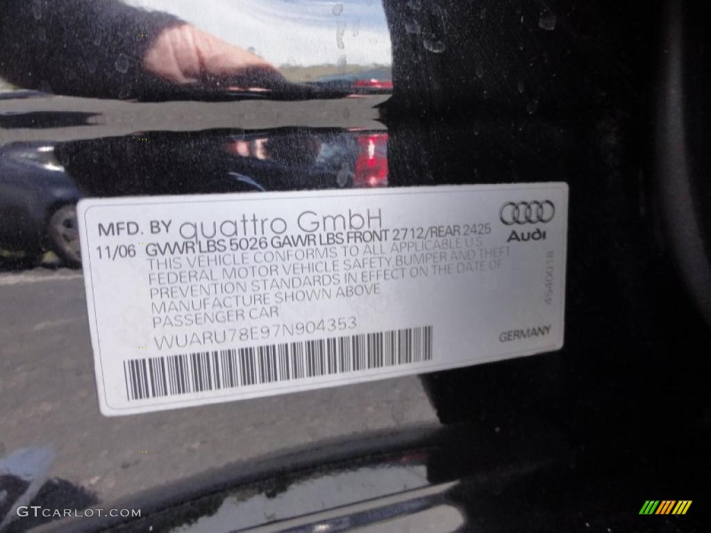 2007 Audi RS4 4.2 quattro Sedan Info Tag Photos