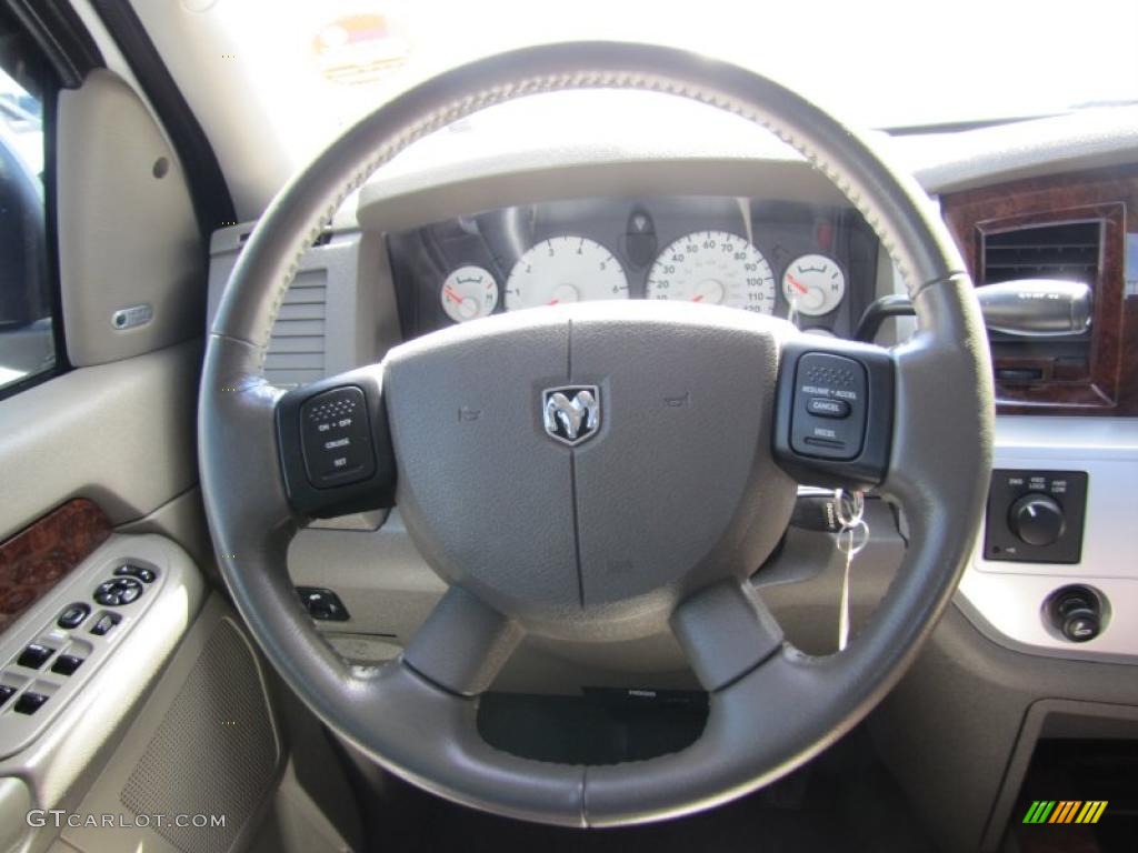 2008 Ram 1500 Laramie Quad Cab 4x4 - Bright White / Khaki photo #6