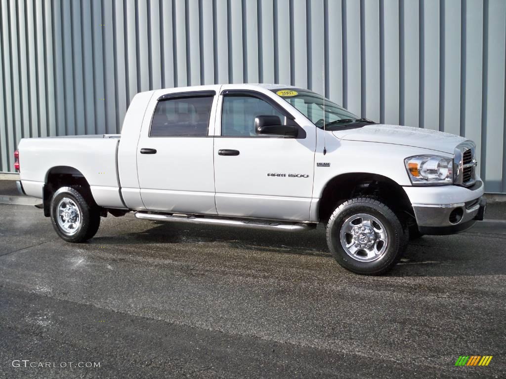 2007 Ram 1500 SLT Mega Cab 4x4 - Bright White / Medium Slate Gray photo #1