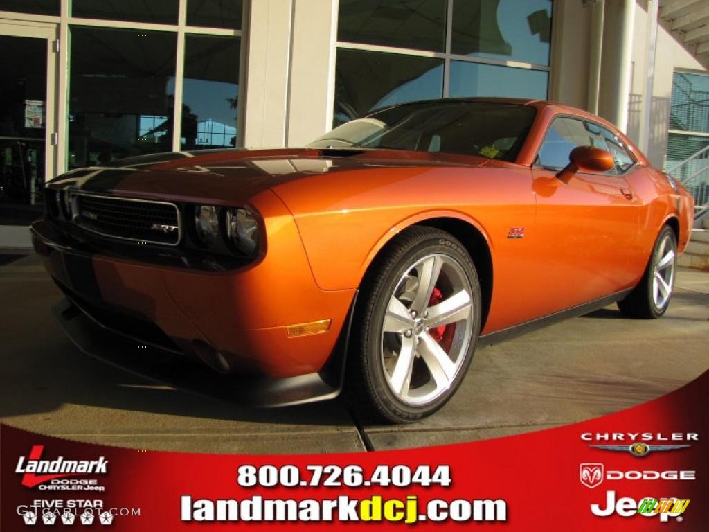 2011 Challenger SRT8 392 - Toxic Orange Pearl / Dark Slate Gray photo #1