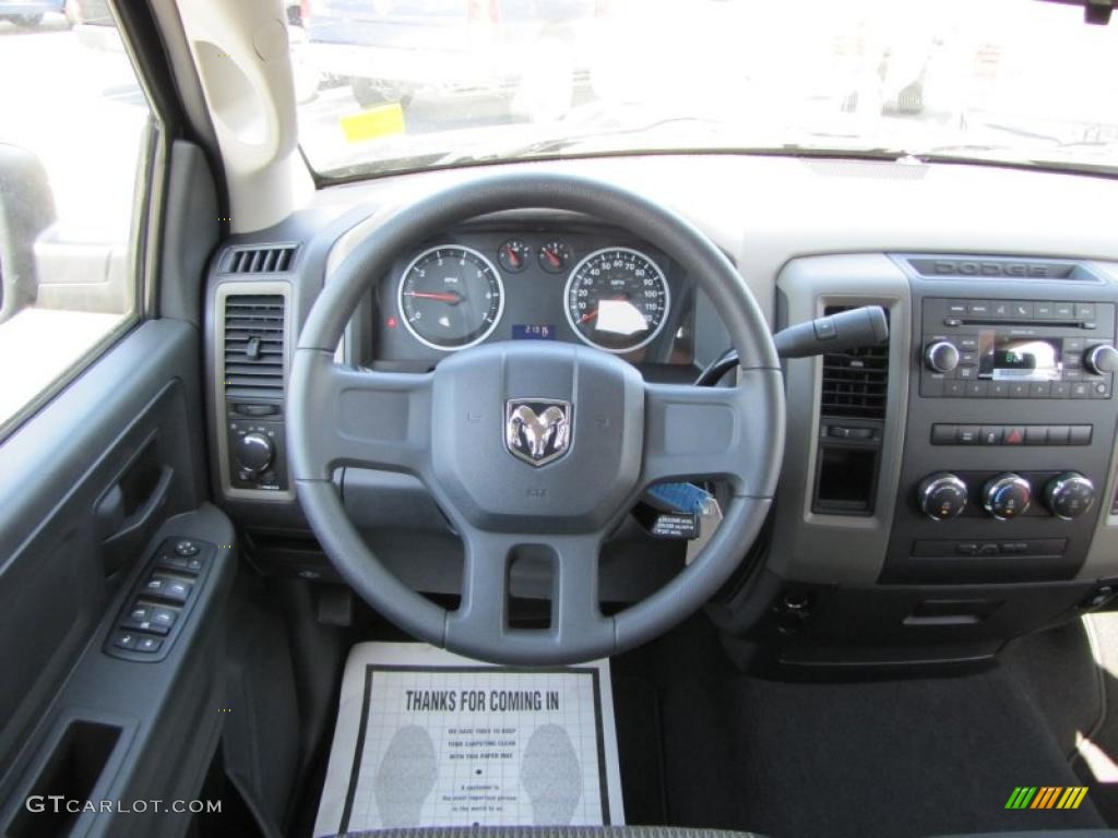 2011 Ram 1500 ST Quad Cab - Brilliant Black Crystal Pearl / Dark Slate Gray/Medium Graystone photo #10