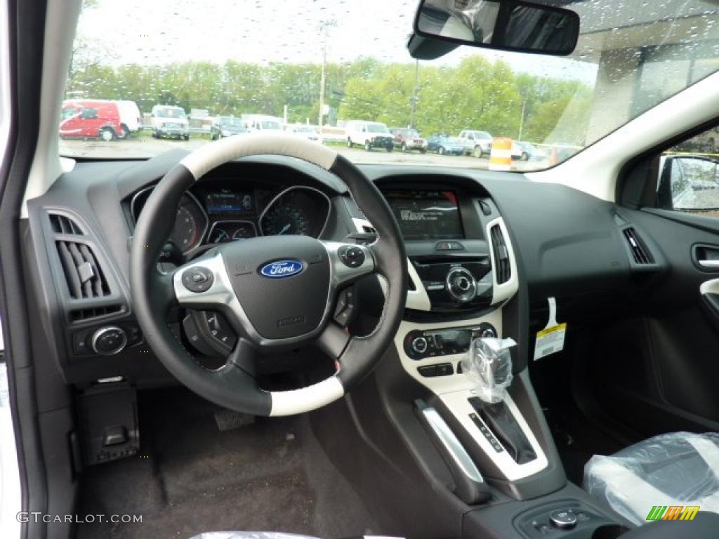 2012 Ford Focus SEL 5-Door Arctic White Leather Dashboard Photo #49065086