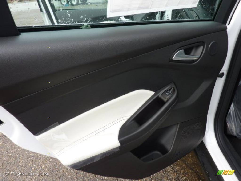 2012 Ford Focus SEL 5-Door Arctic White Leather Door Panel Photo #49065099