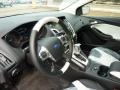 Arctic White Leather 2012 Ford Focus SEL 5-Door Steering Wheel