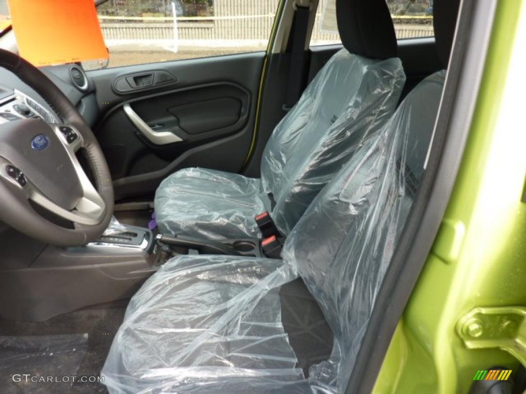 2011 Fiesta SES Hatchback - Lime Squeeze Metallic / Charcoal Black/Blue Cloth photo #10