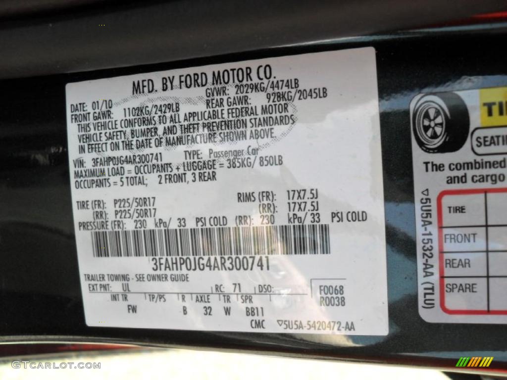 2010 Fusion SEL V6 - Tuxedo Black Metallic / Charcoal Black photo #6