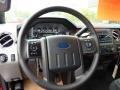 Black Two Tone Leather 2011 Ford F250 Super Duty Lariat SuperCab 4x4 Steering Wheel