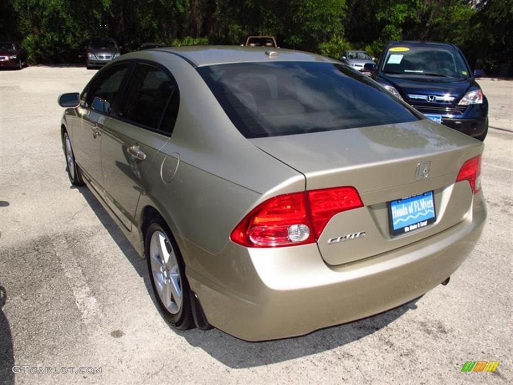 2008 Civic EX Sedan - Borrego Beige Metallic / Ivory photo #3