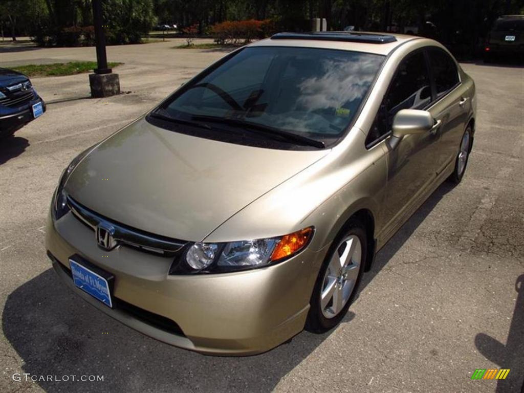 2008 Civic EX Sedan - Borrego Beige Metallic / Ivory photo #4