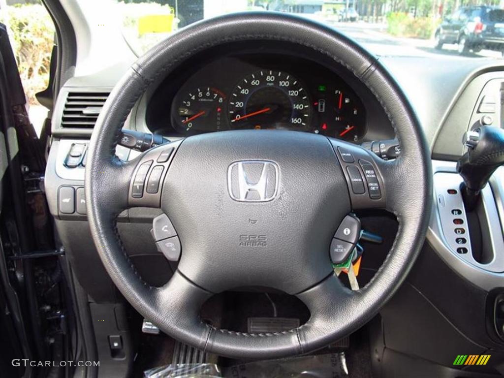 2010 Honda Odyssey Touring Black Steering Wheel Photo #49068209