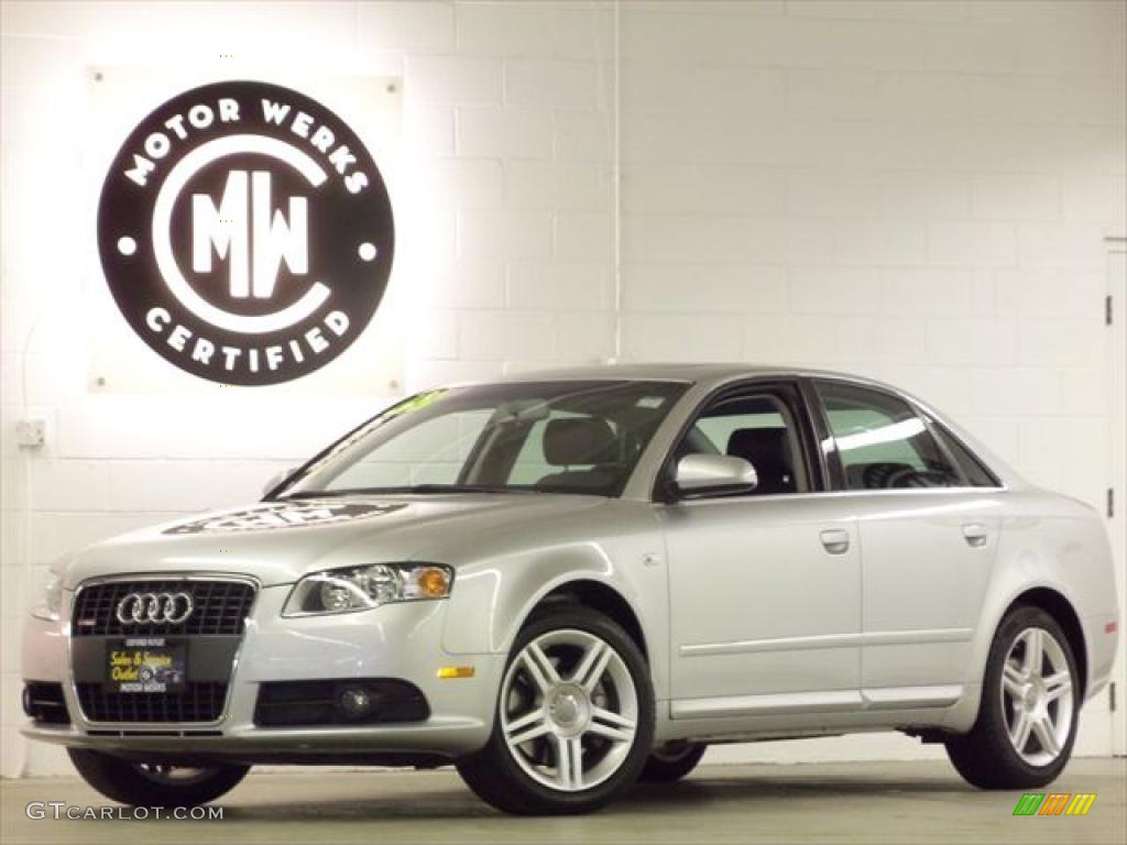 2008 A4 2.0T quattro S-Line Sedan - Light Silver Metallic / Black photo #1
