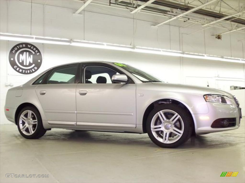 2008 A4 2.0T quattro S-Line Sedan - Light Silver Metallic / Black photo #3