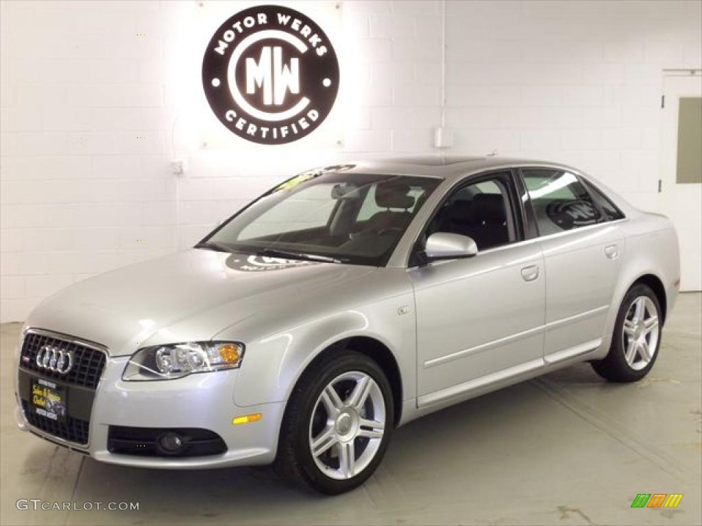 2008 A4 2.0T quattro S-Line Sedan - Light Silver Metallic / Black photo #4