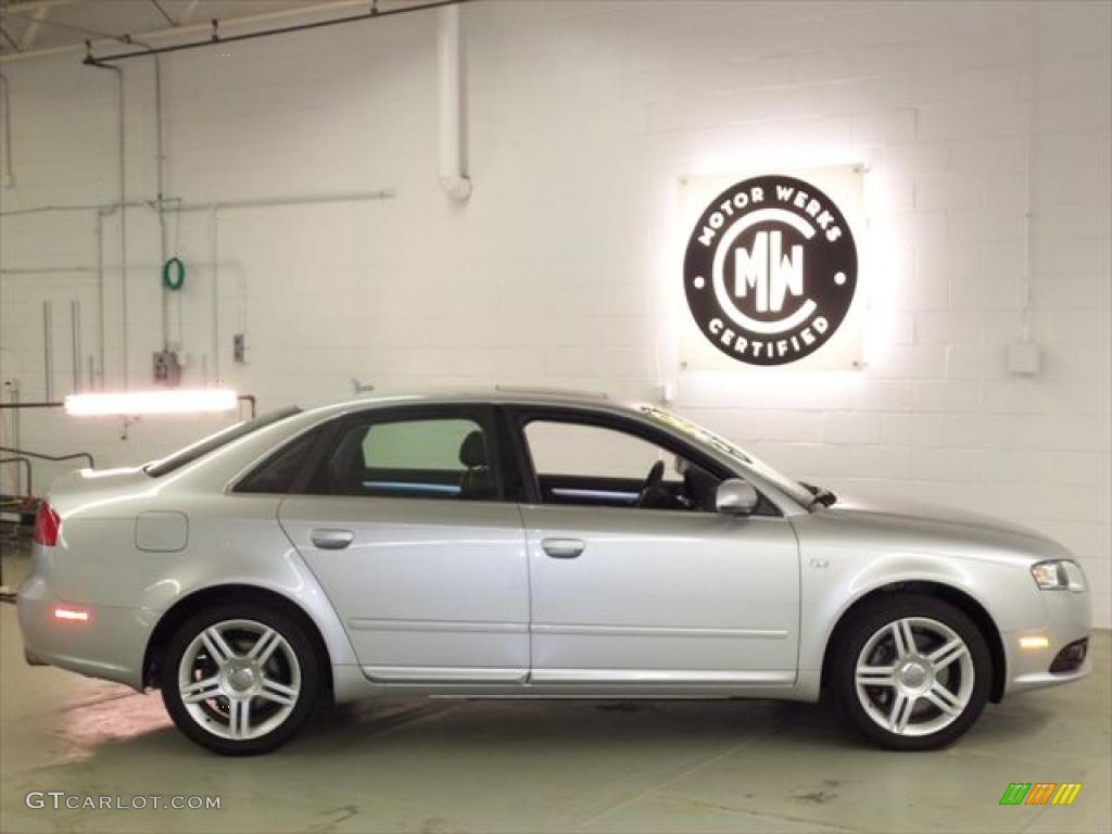 2008 A4 2.0T quattro S-Line Sedan - Light Silver Metallic / Black photo #6