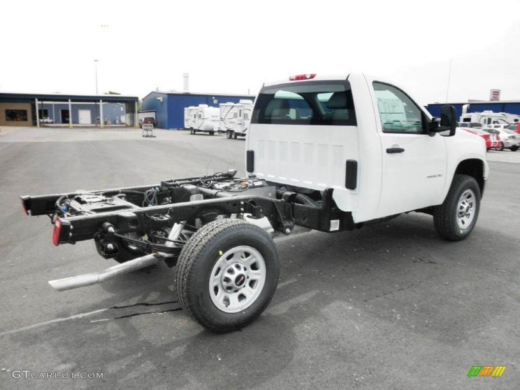 Summit White 2011 GMC Sierra 3500HD Work Truck Regular Cab Chassis Exterior Photo #49071896