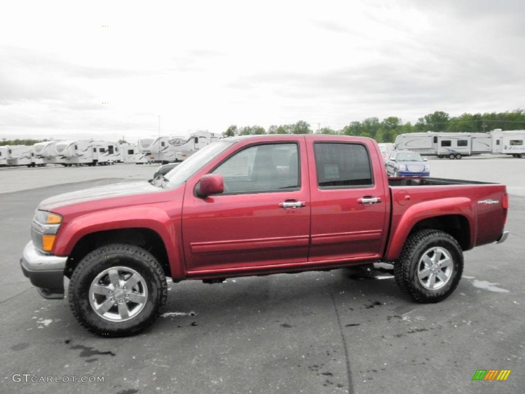 Merlot Jewel Red Metallic 2011 GMC Canyon SLE Crew Cab 4x4 Exterior Photo #49071959