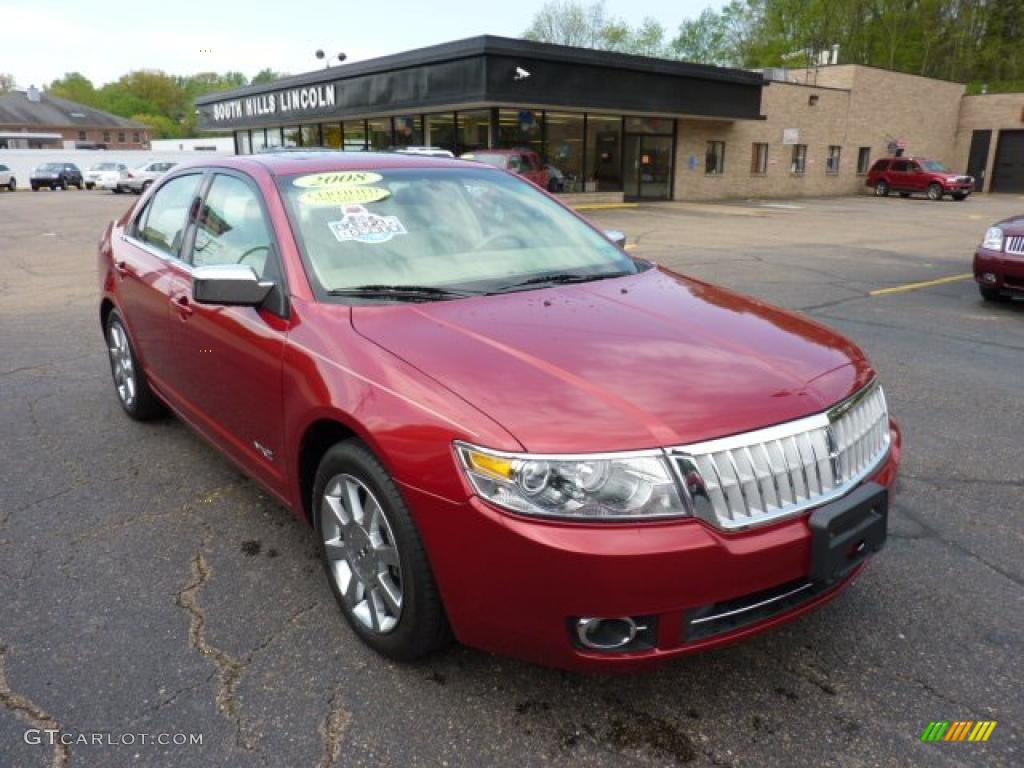 2008 MKZ Sedan - Vivid Red Metallic / Sand photo #5