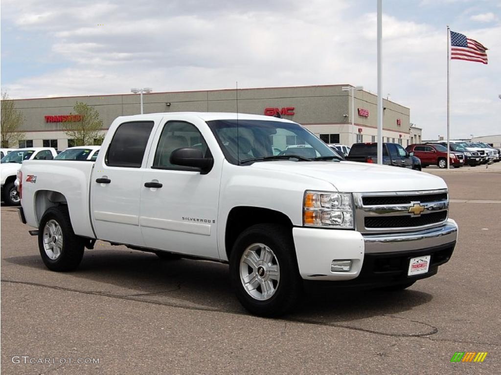 2007 Silverado 1500 LT Z71 Crew Cab 4x4 - Summit White / Light Titanium/Dark Titanium Gray photo #1