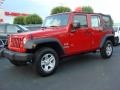 2009 Flame Red Jeep Wrangler Unlimited X  photo #5