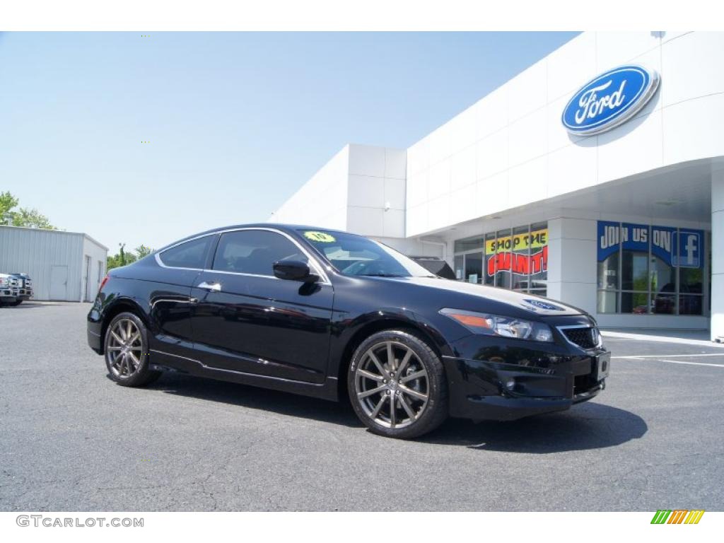 Crystal Black Pearl 2010 Honda Accord EX-L V6 Coupe Exterior Photo #49075277