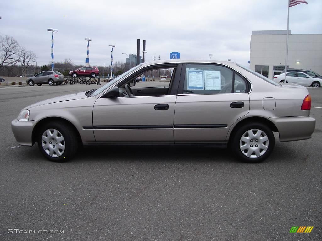 2000 Civic LX Sedan - Titanium Metallic / Beige photo #2