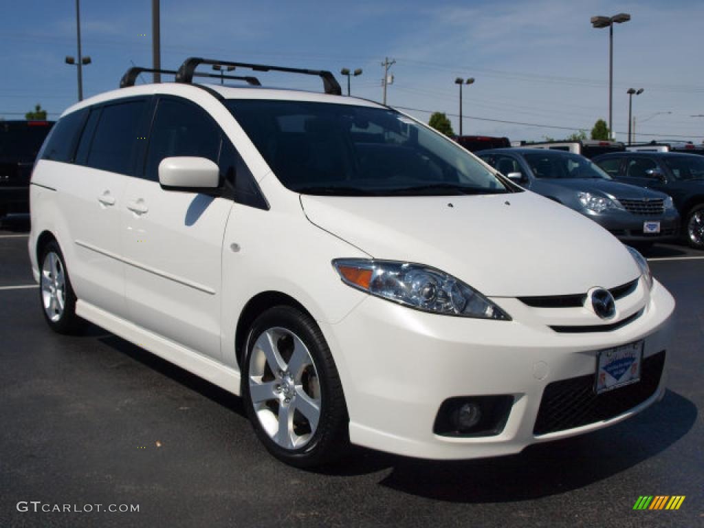 2007 MAZDA5 Sport - Whitewater Pearl Mica / Black photo #2