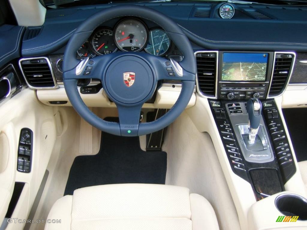 2010 Porsche Panamera 4S Yachting Blue/Cream Dashboard Photo #49077587