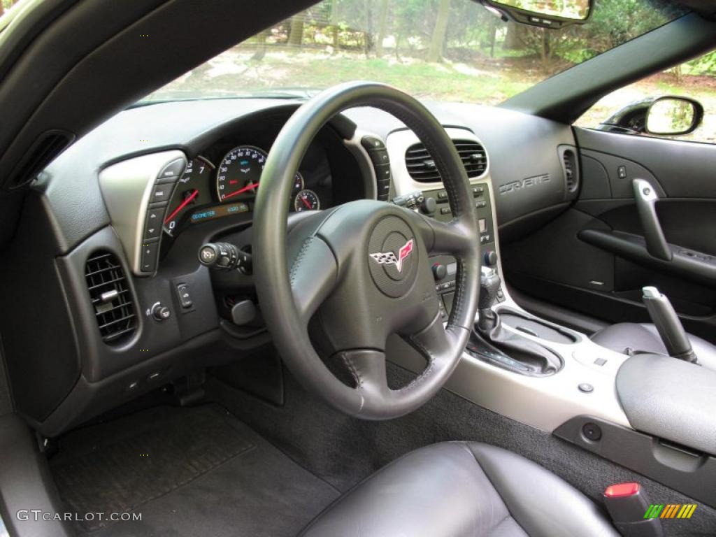 2005 Chevrolet Corvette Convertible Ebony Steering Wheel Photo #49078499