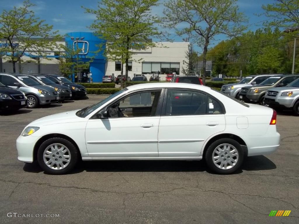 2004 Civic LX Sedan - Taffeta White / Ivory Beige photo #1