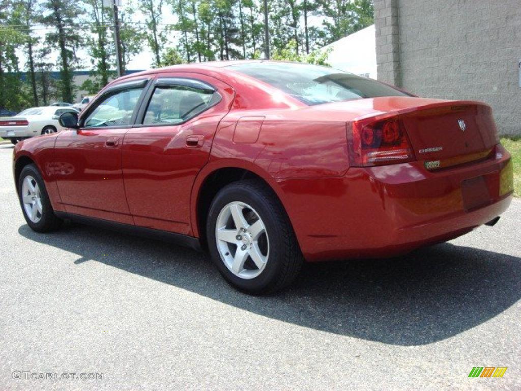 2007 Charger  - Inferno Red Crystal Pearl / Dark Slate Gray/Light Graystone photo #4