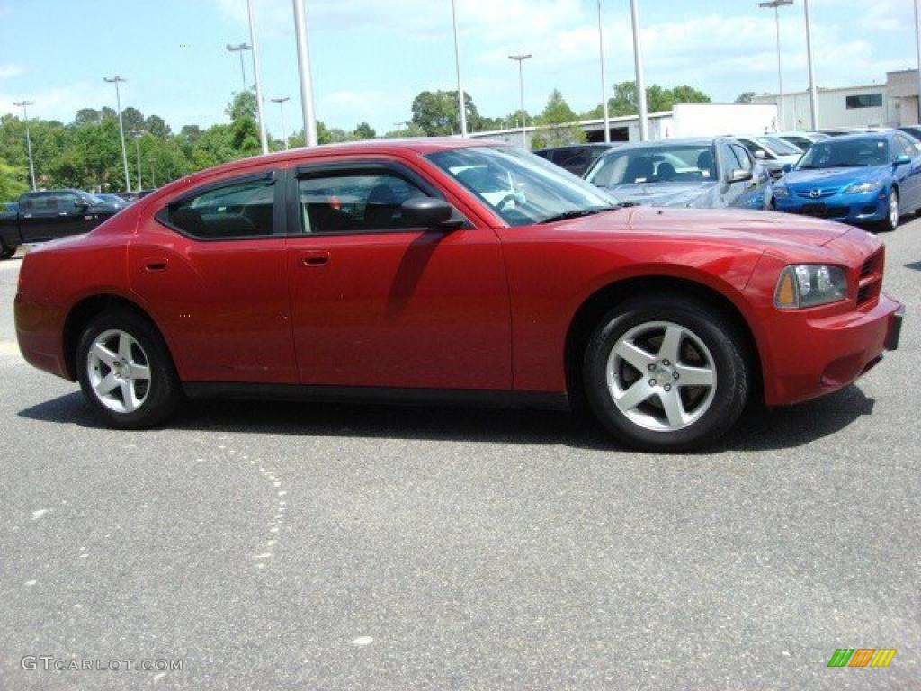 2007 Charger  - Inferno Red Crystal Pearl / Dark Slate Gray/Light Graystone photo #6