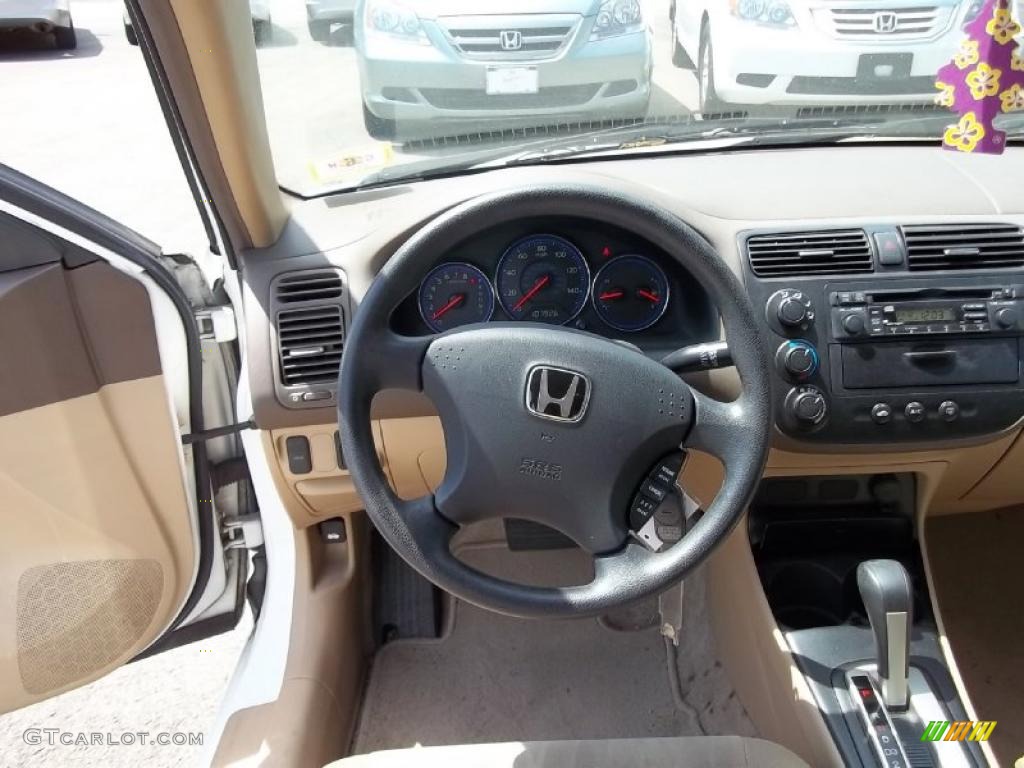 2004 Civic LX Sedan - Taffeta White / Ivory Beige photo #18