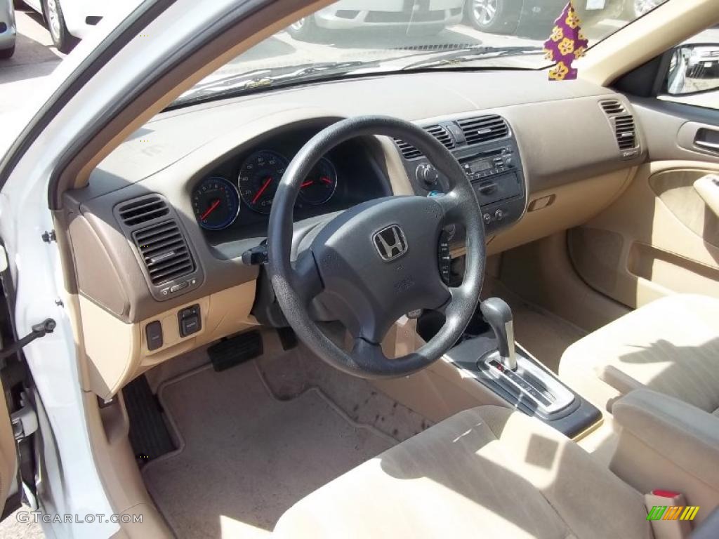2004 Civic LX Sedan - Taffeta White / Ivory Beige photo #19