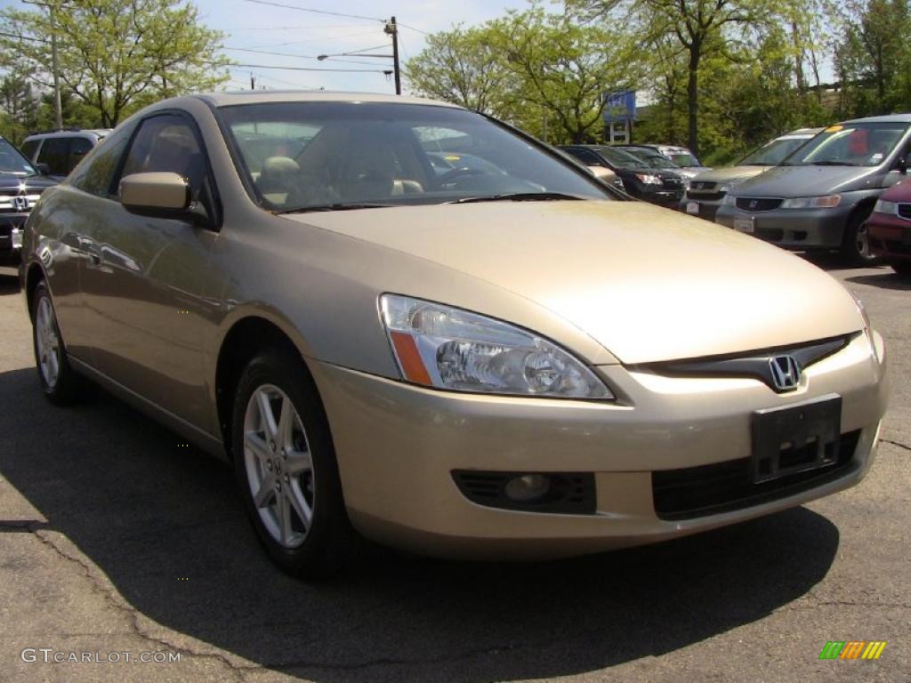 2003 Accord EX V6 Coupe - Desert Mist Metallic / Ivory photo #6