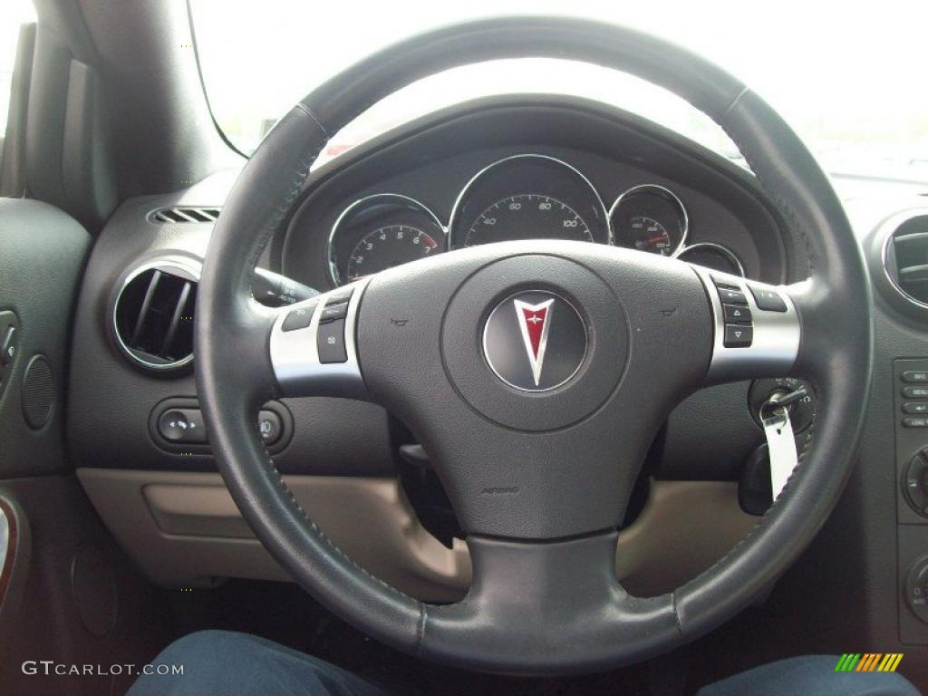 2008 Pontiac G6 GT Convertible Light Taupe Steering Wheel Photo #49080911