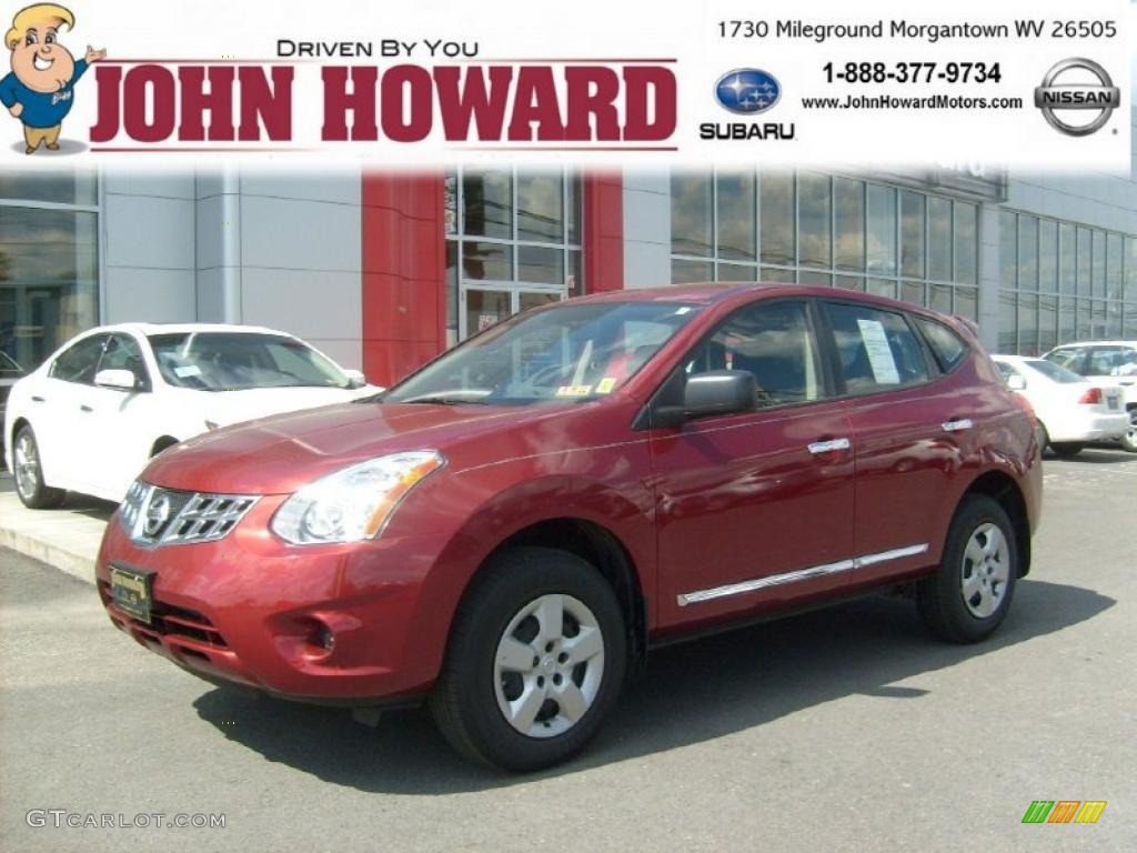 2011 Rogue S AWD - Cayenne Red / Black photo #1