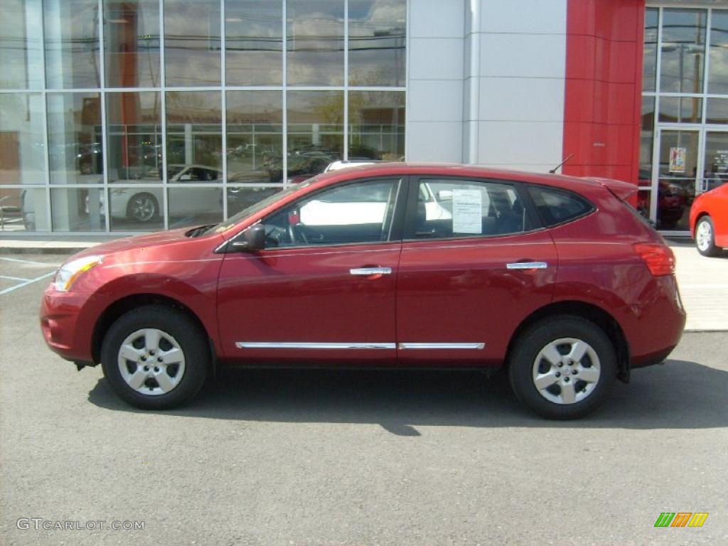 2011 Rogue S AWD - Cayenne Red / Black photo #2