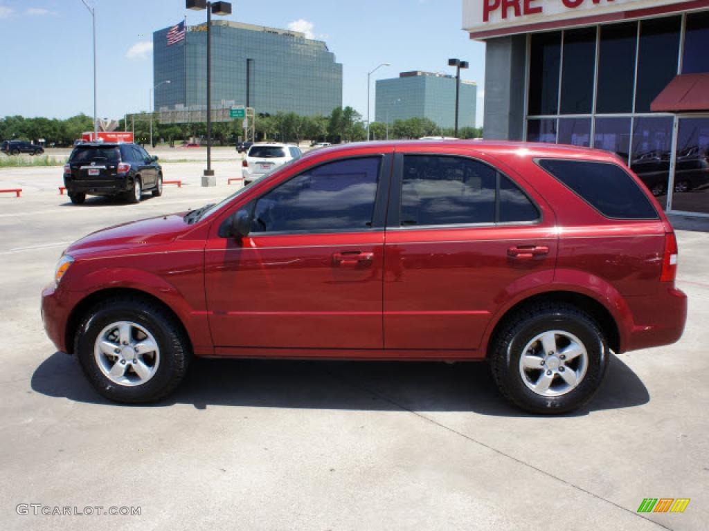 Spicy Red 2008 Kia Sorento LX Exterior Photo #49087875