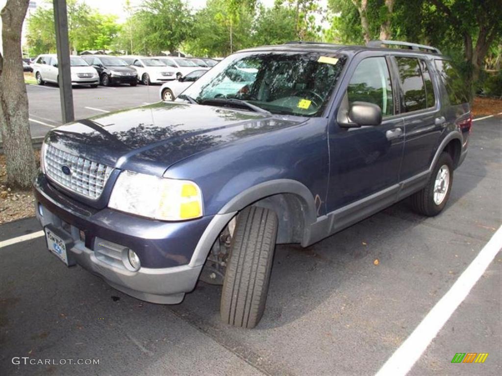 2003 Explorer XLT 4x4 - True Blue Metallic / Graphite Grey photo #4