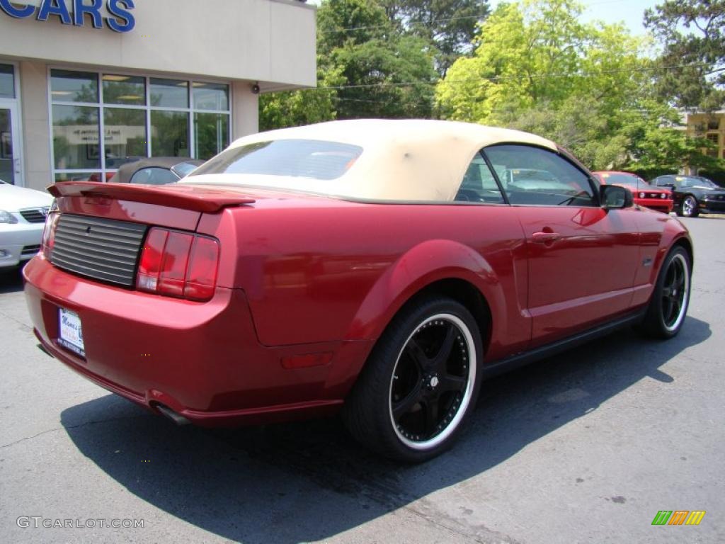 2007 Mustang V6 Premium Convertible - Redfire Metallic / Medium Parchment photo #8