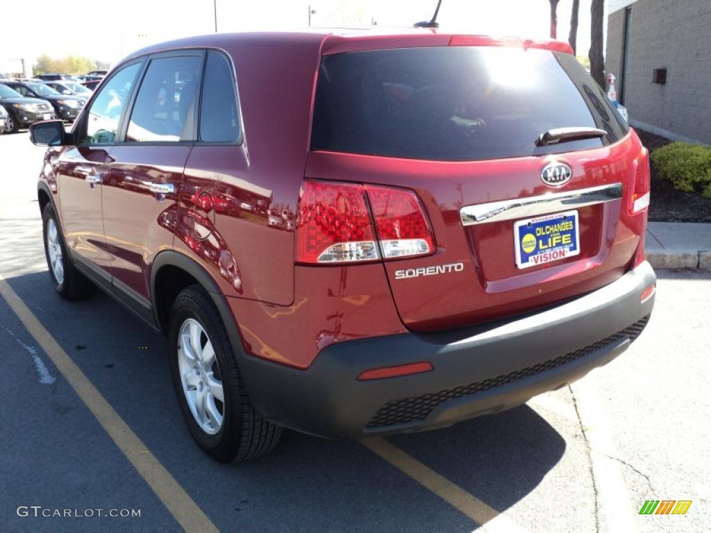 2011 Sorento LX AWD - Spicy Red / Gray photo #7